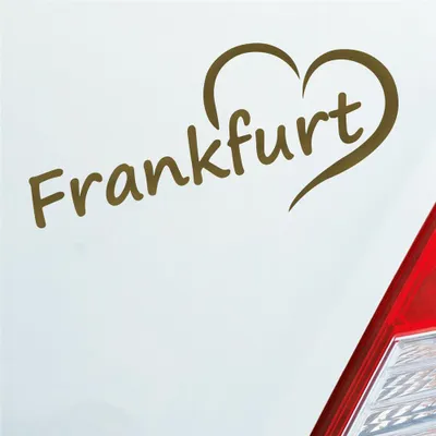 Produktbild von Auto Aufkleber Frankfurt Herz Stadt City Liebe Love Heimat 18x8 cm Gold Sticker Heckscheibenaufkleber