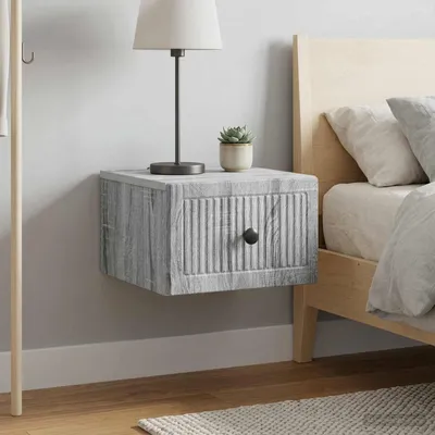 Immagine prodotto di vidaXL, comodino da parete, 2 pezzi, colore grigio Sonoma, 33 x 34,5 x 20 cm