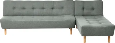 Produktbild von BELIANI 4-Sitzer Ecksofa Grün Stoffbezug Gesteppt L-Förmig mit Chaiselongue Linksseitig Schlaffunktion Modern Skandinavisch Wohnzimmer Schlafsofa