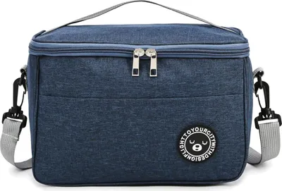 Produktbild von Kühltasche 5,5 l, kleine Kühltasche, faltbare Kühltasche, Picknicktasche, Lunchtasche, tragbare Kühltasche, geeignet für Reisen, Picknick, Wandern, Grillen (blau/5,5 l/24 x 14 x 17 cm)