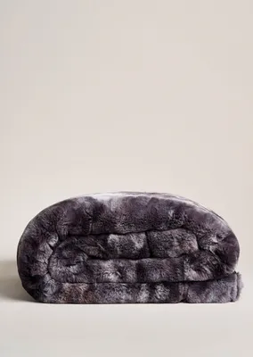 Produktbild von Webpelzdecke Felldecke Kuscheldecke Plaid 140x190 Marmor grau 40096