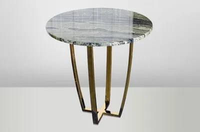 Produktbild von Casa Padrino Art Deco Beistelltisch Gold Metall / Marmor 35 x 35 cm- Jugendstil Tisch - Möbel Blumentisch