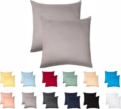 Produktbild von Jersey Kissenbezug 2er Set 50x50 cm 100% Baumwolle Grau