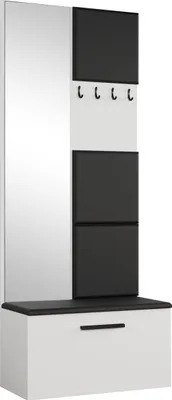 Produktbild von Masseno Garderobe-Set MODULO 80,6/204/40 cm Modern Garderobenschrank Weiß