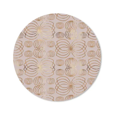 Produktbild von MuchoWow® Mauspad Mousepad Muster - Blumen - Gold 30x30 cm - Mousepads - Maus Mat - Pad - Mausunterlage - Tischunterlage - Schreibtischmatten
