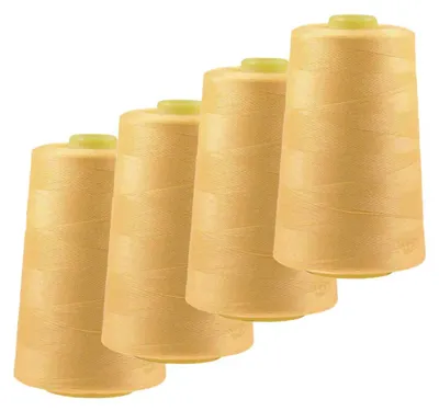 Produktbild von 4 x 4572m Qualitäts Overlock-Garn Overlock-Nähgarn  Farbe 701 - 740, Farbe:A705 dunkle vanille