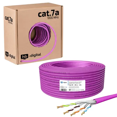 Produktbild von 25m Verlegekabel, Netzwerkkabel CAT.7a AWG23 "LILA"