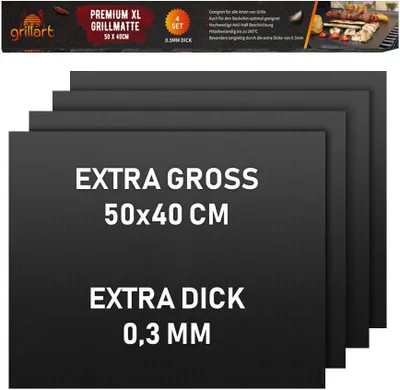 Produktbild von grillart® Premium BBQ Grillmatte 4er Set