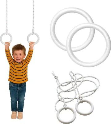 Image de Carrousel anneaux de gymnastique en bois blanc
