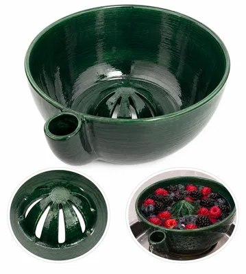 Produktbild von Beerenwascher mit Abtropffunktion, Obstwascher Drehschüssel für Erdbeeren & Beeren, Gemüsewascher mit Sieb, Obst und Gemüse schnell reinigen
