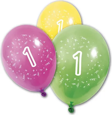 Immagine prodotto di Palloncini compleanno 1 anno 8 pezzi - taglia unica
