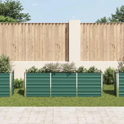 Zdjęcie produktu dla vidaXL Podwyższone łóżko ogrodowe Stal ocynkowana 240×40×77 cm Zielony