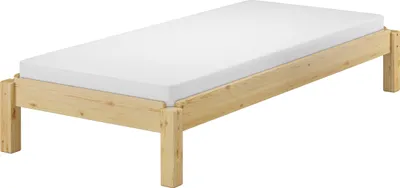 Produktbild von Stapelbett Massivholzbett Kiefer Natur 90x200cm Einzelbett stapelbar Zubehör wählbar V-60.48-09Rollrost und Matratze inkl.