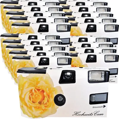 Produktbild von 20x PHOTO PORST Sonderposten Einwegkamera gelbe Hochzeitsrose MHD: 06.2026