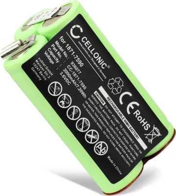 Produktbild von CELLONIC 1x Akku für Rasierer & Haarschneider Kompatibel mit Moser ChromStyle 1871, ChromStyle Pro, Super Cordless 1872 clipper, 1871-7590 - (2000mAh, 3.6V)