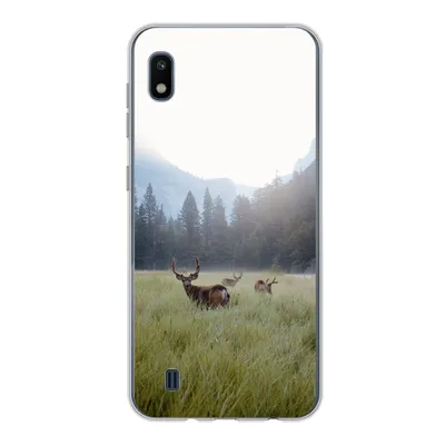 Produktbild von MuchoWow® Handyhülle Schutzhülle Hülle für Samsung Galaxy A10 Wald - Hirsche - Nebel Silikon Softcase Handy Hülle - Schutzhülle