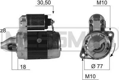 Produktbild von ERA 220382A Starter Anlasser 0,9kW für HYUNDAI GETZ (TB) 12V
