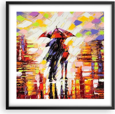 Produktbild von Gerahmtes Poster - Schwarzer Rahmen - gehen liebhaber - 50x50 cm - Wand Bild - Wanddeko - Wandbilder - Kunstposter - Wandposter - Bilderrahmen - Bilder - Kunstdruck - Wandbild - P2BAC50x50-3527