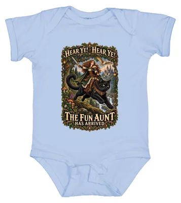 Productafbeelding van Hoor, hoor! Tante Katze is er! Geschenk: Babyromper, lichtblauw, maat 3/6