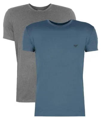Immagine prodotto di Emporio Armani - T-shirt da uomo, regolare (confezione da 2) NA1072 (M) (blu/grigio)