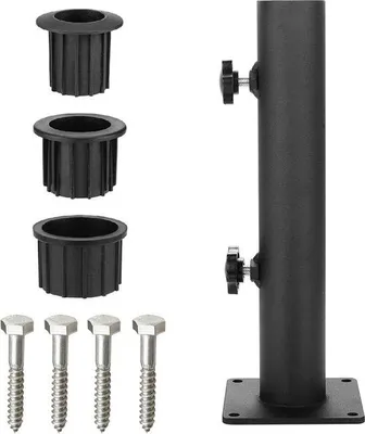 Produktbild von Famanu Standrohr Parasolhalter - Edelstahl - Granitplatte - max. Durchmesser 55 mm - 4 Löcher - verstellbare Knopf