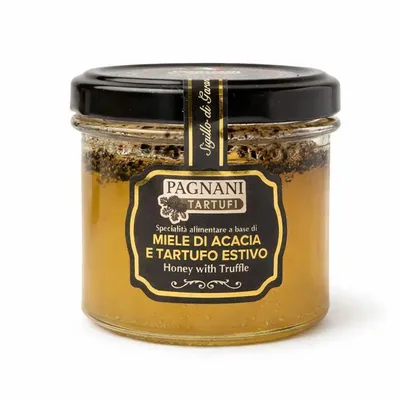 Immagine prodotto di Miele di acacia con tartufi estivi, 125 g (miele aromatizzato ai tartufi)