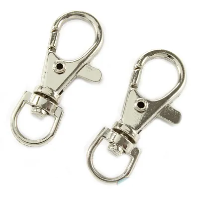 Produktbild von 25 Karabinerhaken mit Wirbel 39 x 12mm Gurtbreite 8mm Karabinerhaken