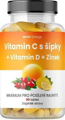 Obrázek produktu pro Vitamín C 1200 mg s šípky + Vitamin D + Zinek PREMIUM 90 tablet