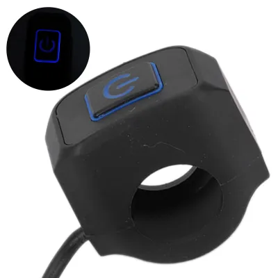Obrázek produktu pro 22mm spínač na řídítka motocyklu, vodotěsný, univerzální pro světlomety, modrý