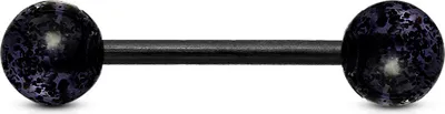 Produktbild von viva-adorno Barbell Piercing Stab Zungenpiercing Kunststoff Glitter Glitzer Kugeln Acryl verschiedene Farben Z314,Schwarz
