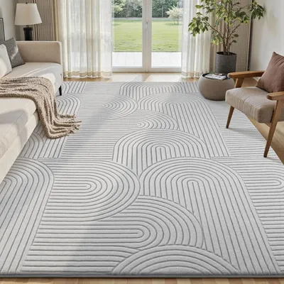 Productafbeelding van Vloerkleed - 200 x 300 cm - Polyester - Modern - Antislip - Grijs