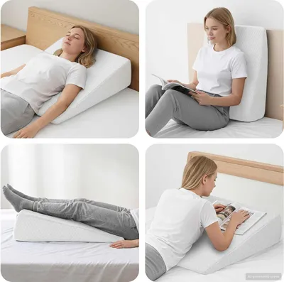 Produktbild von vidaXL Keil Kopfkissen Uni Weiß 69 x 64 x 19 cm Viscoschaum