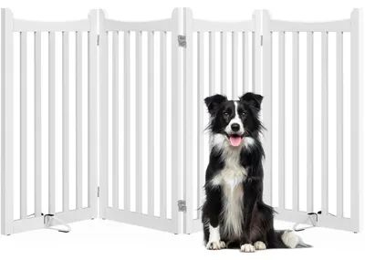 Produktbild von Yaheetech Absperrgitter Hund Schutzgitter, HxB: 90,5 x 201,5 cm, 4 Paneelen