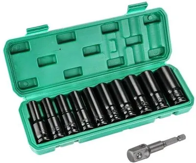 Produktbild von Famanu Dopschlüsselset 11-teilig - 1/2 Zoll, metrische Größen