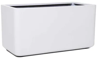Image de Pot de fleurs sur roulettes, blanc, 80x40x40 cm