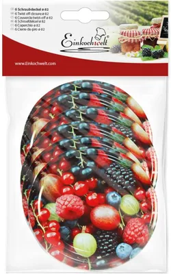 Image de CENTRALES POUR BOÎTES Couvercle twist-off fruits baies résistant à la pasteurisation Ø82mm 6 sachets