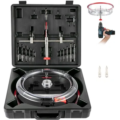 Produktbild von Professionell Verstellbarer Lochsägensatz 40 - 300 mm Durchmesser - Lochbohrer mit Staubschutzhülle für Lüftungslöcher.