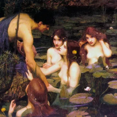 Obrázek produktu pro John William Waterhouse Art Print Picture - Hylas And The Nymphs, 1896 (100 x 100 cm)