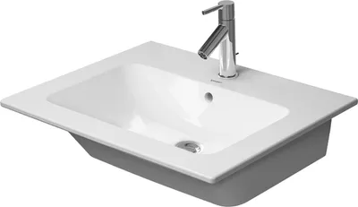 Zdjęcie produktu dla Duravit ME by Starck umywalka meblowa z przelewem, z otworem na baterię, 630 x 490 mm, bez otworu na baterię, biała