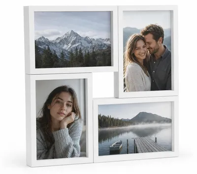 Produktbild von Holz-Fotocollage, Bilderrahmen für 4 Fotos, 10 x 15 cm