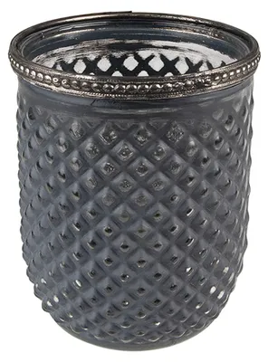Obrázok produktu pre Držiak na čajovú sviečku Clayre & Eef Ø 9x11 cm Sivé sklo