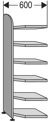 Produktbild von Kerkmann Eckregal Dante weiß 60,0 x 32,5 - 60,0 x 225,0 cm, 1 St.