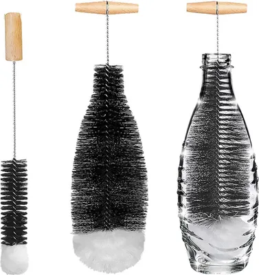Produktbild von Flaschenbürste Glasflasche, 2 Stück Flaschenbürste Schonende & Kratzerfreie Reinigung Flaschenreiniger