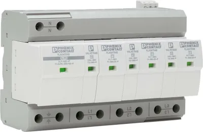 Immagine prodotto di Phoenix Contact 2905470 Combinazione di scaricatori di corrente e sovratensione tipo 1+2/ FLT-SEC-T1+T2-3S-350/25-FM IP20 (2905470)