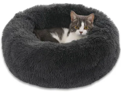 Productafbeelding van Donutvormig Hondenbed met Pluche voor Kleine en Middelgrote Honden