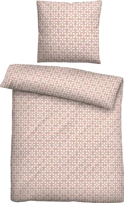 Produktbild von Traumhaft schlafen - Castell - Markenbettwäsche Baumwoll Linon Bettwäsche 0040990 GEOMETRIE color: rose, size: 1x 155x220 cm + 1x 80x80 cm