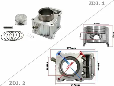 Immagine prodotto di Cilindro ATV 200 CG 63,5 mm, perno 15 mm, completo.