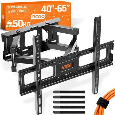 Zdjęcie produktu dla RICOO S5244 - Obrotowy uchwyt ścienny do telewizorów o przekątnej 40-65 cali. Uchwyt TV do 50 kg, standard VESA 200x200 do VESA 400x400. Uchwyt ścienny do telewizora, obrotowy
