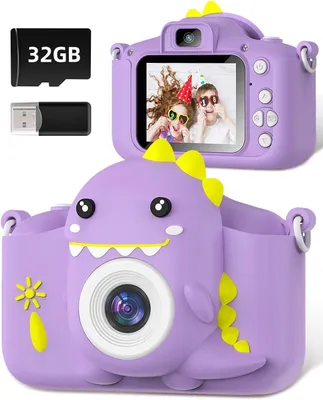 Produktbild von Kinder Kamera 1080P 2,0-Zoll-Bildschirm Fotoapparat Kinder mit 32GB-Karte Selfie Digitalkamera Kinder Fotokamera für 3-12 Kinder Weihnachten Spielzeug