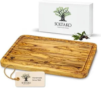 Immagine prodotto di Tavolino da servizio in legno massello con base forata 33 x 22 cm "Meisterstück Holz"